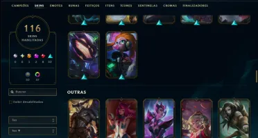 Unranked com TODOS os Champs e 116 Skins ( MID / TOP )