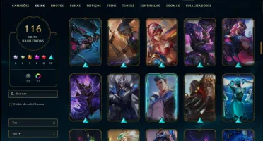 Unranked com TODOS os Champs e 116 Skins ( MID / TOP )