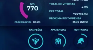 Venda de conta com titulo e bordas de GM, level 700+