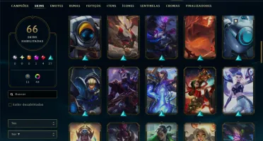 Ouro 3 com TODOS os Champs e 66 Skins