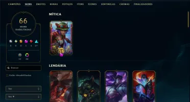 Ouro 3 com TODOS os Champs e 66 Skins