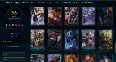 Ouro 3 com TODOS os Champs e 66 Skins