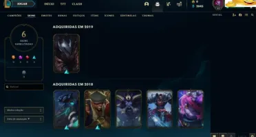 Conta LoL Unranked Lvl 97 com 6 Skins