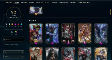 Ouro 1 com 110 Champs e 92 Skins +10 Miticas