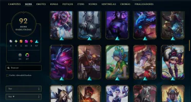 Ouro 1 com 110 Champs e 92 Skins +10 Miticas