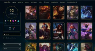 Ouro 1 com 110 Champs e 92 Skins +10 Miticas