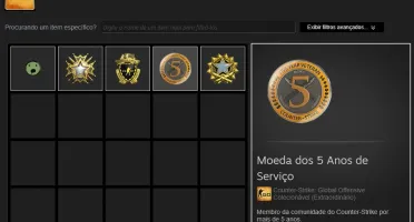 CONTA STEAM CS:GO PRIME COM MEDALHA DE 5 ANOS