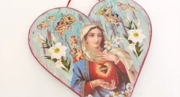 Quadro Coração Sagrado Coração de Maria