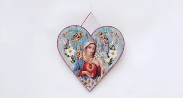 Quadro Coração Sagrado Coração de Maria