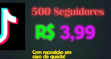 500 Seguidores Tik Tok por R$ 3,99 ! Entrega Rápida e Segura