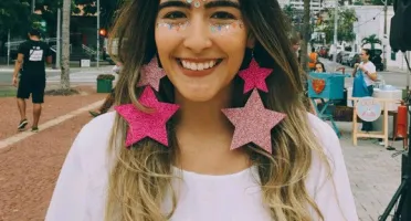 Brincos Carnaval Estrela Eva