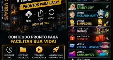 ⚡ Pack Viral 3.000 Vídeos Qualquer Rede Social!