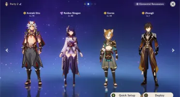 Genshin Impact AR48 Raiden, Itto, Zhongli, Diluc e Aloy!