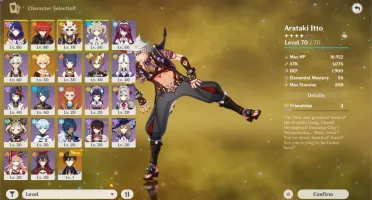 Genshin Impact AR48 Raiden, Itto, Zhongli, Diluc e Aloy!