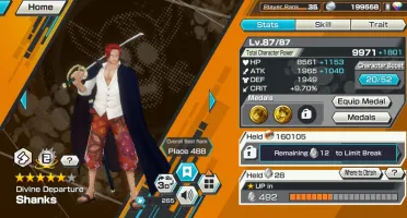 Conta Bounty Rush Rob Lucci Despertado 100 & Kamusari Shanks