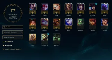 CONTA SMURF LOL UNRANKED 17CHAMPS 8K DE IP+6K NOS ESPÓLIOS