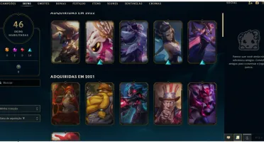 Conta de LOL Unraked com 46 skin 122 Champs