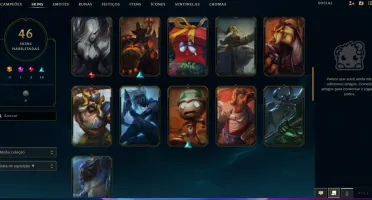 Conta de LOL Unraked com 46 skin 122 Champs