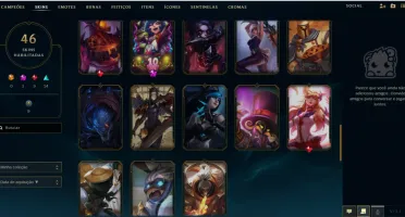 Conta de LOL Unraked com 46 skin 122 Champs