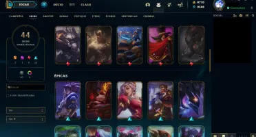 CONTA LOL OURO3 • 62 CHAMP + 44 SKIN 9770 RP