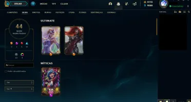 CONTA LOL OURO3 • 62 CHAMP + 44 SKIN 9770 RP