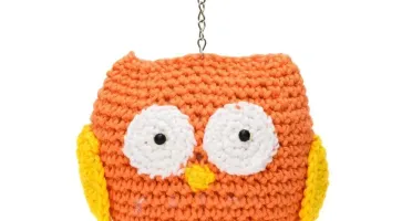 Chaveiro Coruja laranja em amigurumi