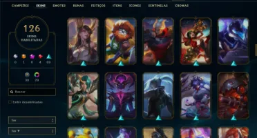 Prata 3 com TODOS os champs e 126 Skins ( Nivel 596 )