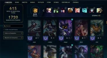Prata 3 com TODOS os champs e 126 Skins ( Nivel 596 )