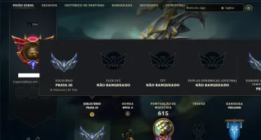 Prata 3 com TODOS os champs e 126 Skins ( Nivel 596 )