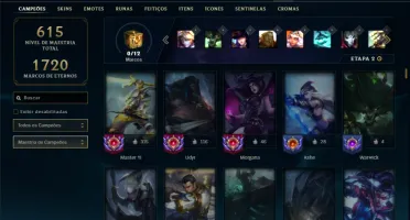 Prata 3 com TODOS os champs e 126 Skins ( Nivel 596 )