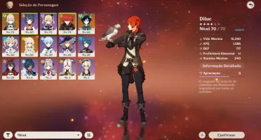 GENSHIN IMPACT-NA - AR 40 - Diluc,Jean,Venti,wolf's grave