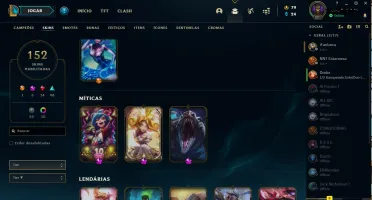 LOL CONTA PLATINA 4 152SKINS