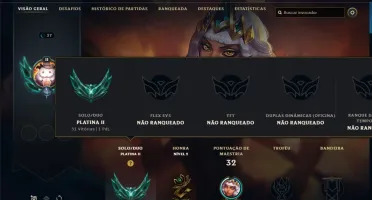 Conta League of Legends Smurf Platina 2 MMR ALTO