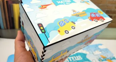 Quebra-cabeça Transportes MDF 60 Peças com Caixa