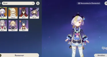(AR7) Qiqi + Fischl + Xiangling + Espada de Favonius