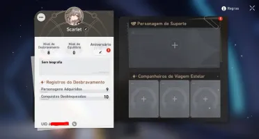 Conta Honkai Star Rail LVL 8| Clara 5*