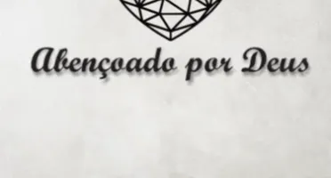 Coração e Frase Abençoado por Deus em MDF Preto