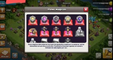 Clash of clans CV14 Full com itens mágicos e 5,501 gemas