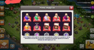 Clash of clans CV14 Full com itens mágicos e 5,501 gemas