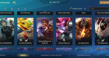 Conta 2 Skins Míticas + 113 Skins Wild Rift / Platina 3