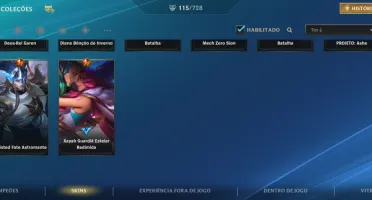 Conta 2 Skins Míticas + 113 Skins Wild Rift / Platina 3