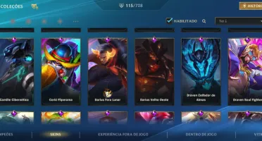 Conta 2 Skins Míticas + 113 Skins Wild Rift / Platina 3