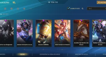 Conta 2 Skins Míticas + 113 Skins Wild Rift / Platina 3