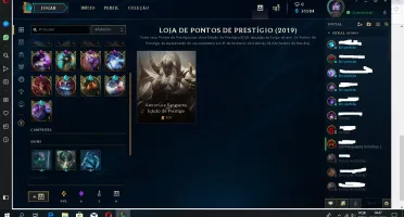 Conta de LoL lvl 160 com 74 champ e 30k de essência Bronze 4