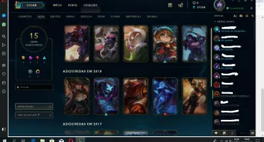 Conta de LoL lvl 160 com 74 champ e 30k de essência Bronze 4