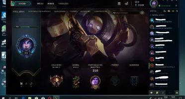 Conta de LoL lvl 160 com 74 champ e 30k de essência Bronze 4