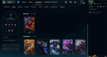 Conta de lol unranked 27 champs 7 skins