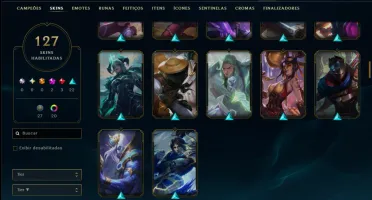 Platina 4 com TODOS os Champs e 127 Skins ( SUP / ADC )