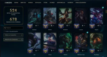 Platina 4 com TODOS os Champs e 127 Skins ( SUP / ADC )