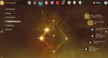 CONTA ZHONGLI C2, KEQING C1 + 4 PERSONAGENS 5*, E 4 ARMAS 5*